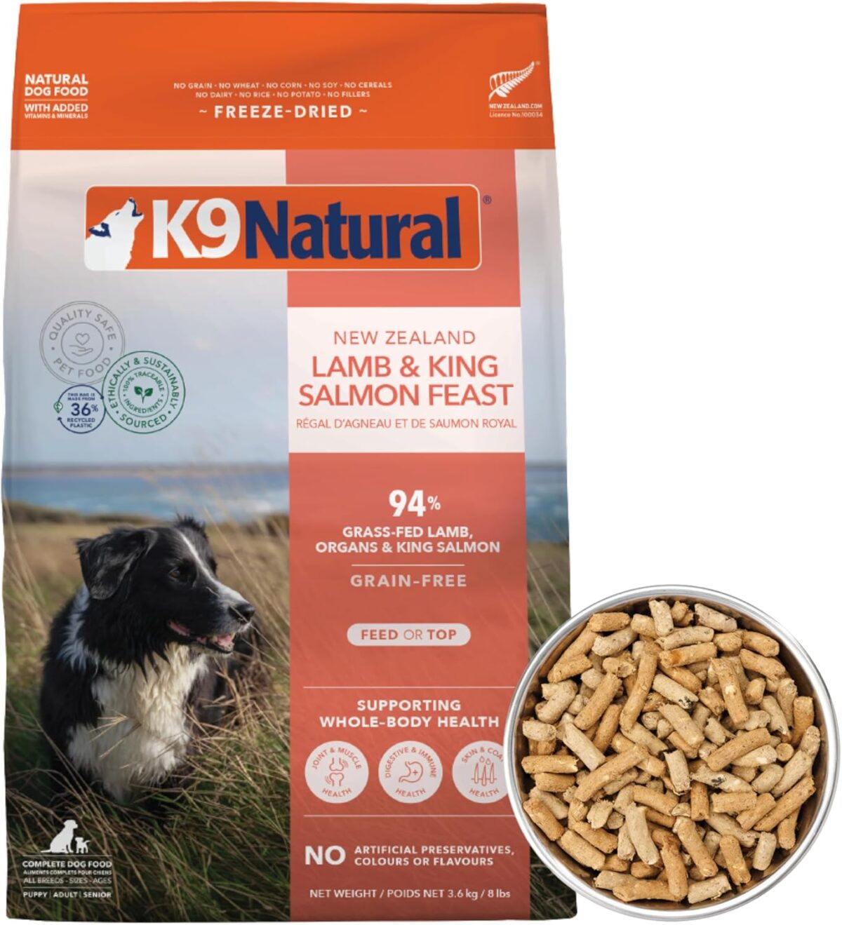 K9 Natural - Grain Free Freeze Dried Dog Food - Lamb, 500g [x2]