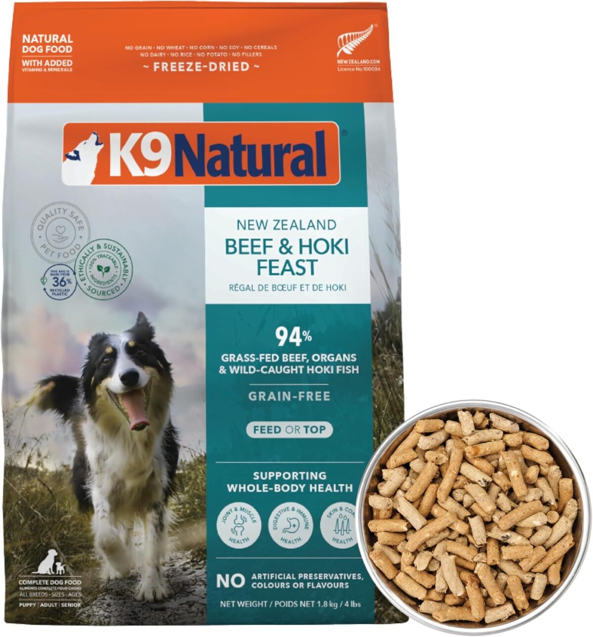K9 Natural - Grain Free Freeze Dried Dog Food - Lamb, 500g [x2]
