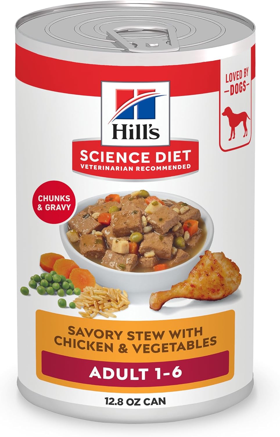 B005VSGB18_img_1 Hill's Science Diet Adult Wet Dog Food, Savory Stew with Chicken and Vegetables, 363g, 12 Pack, Canned