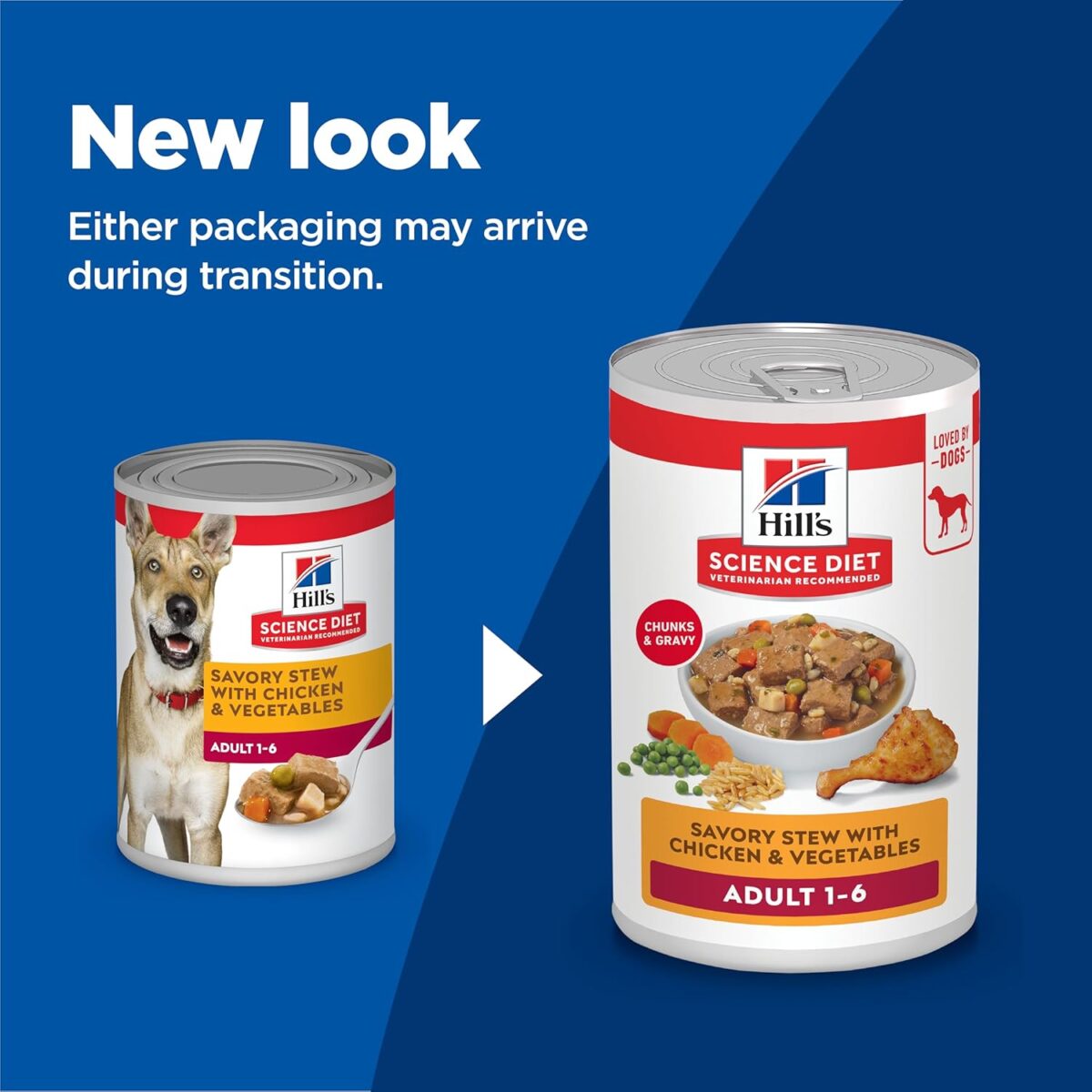 B005VSGB18_img_2 Hill's Science Diet Adult Wet Dog Food, Savory Stew with Chicken and Vegetables, 363g, 12 Pack, Canned