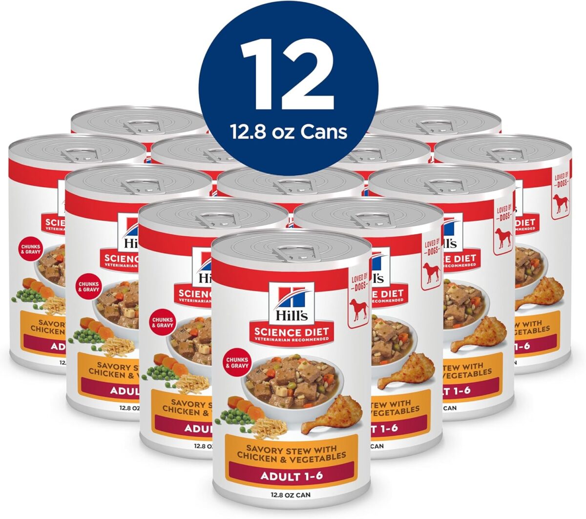 B005VSGB18_img_3 Hill's Science Diet Adult Wet Dog Food, Savory Stew with Chicken and Vegetables, 363g, 12 Pack, Canned