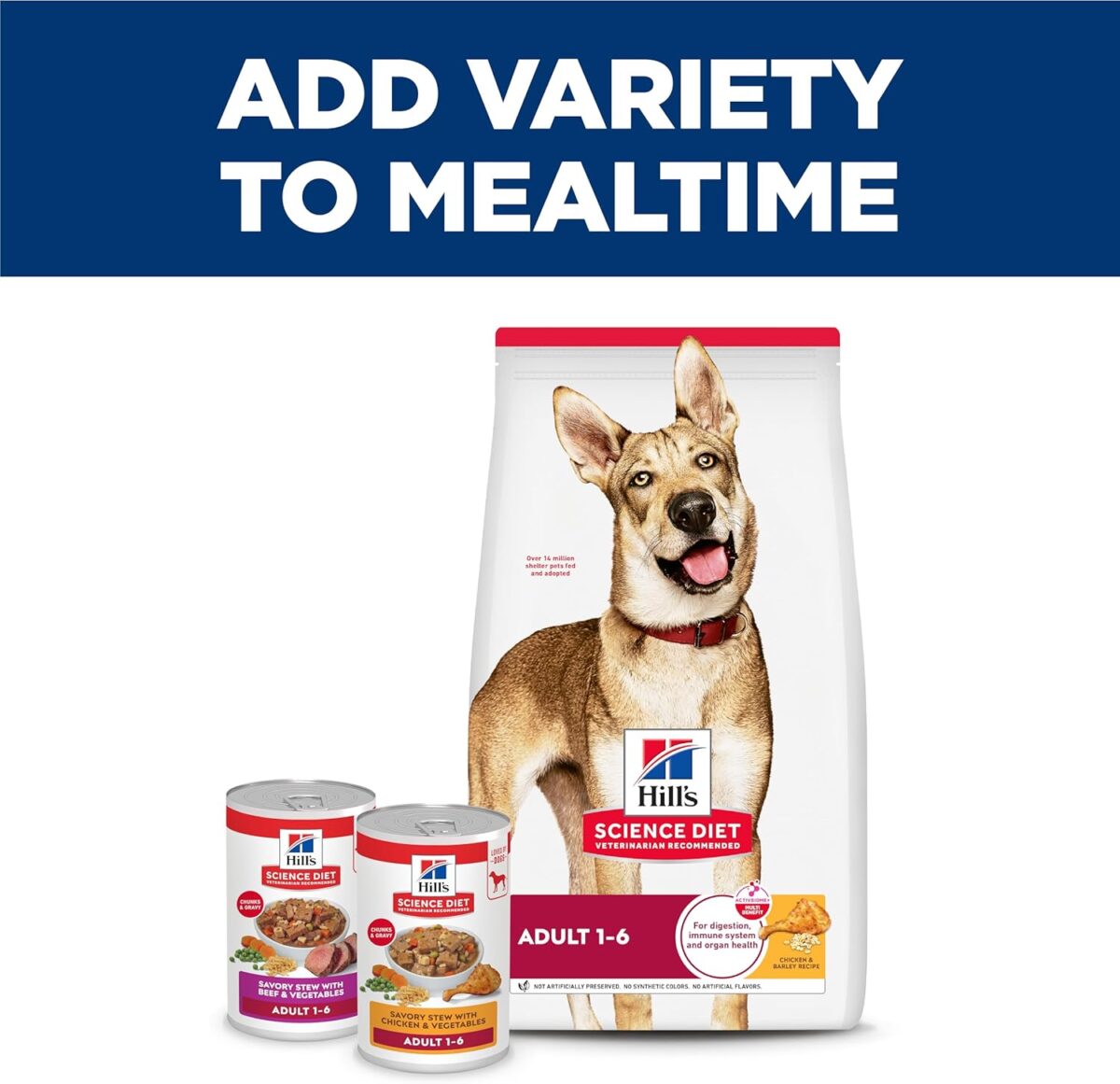 B005VSGB18_img_8 Hill's Science Diet Adult Wet Dog Food, Savory Stew with Chicken and Vegetables, 363g, 12 Pack, Canned