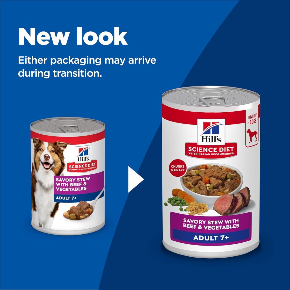 B006HKAQ88_img_2 Hill's Science Diet Adult 7Plus Savory Stew with Beef and Vegetables Senior Canned Dog Food, 363g, 12 Pack