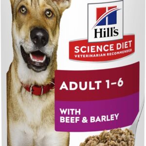 Hill's Science Diet Adult with Beef & Barley Canned Wet Dog Food 12x370g