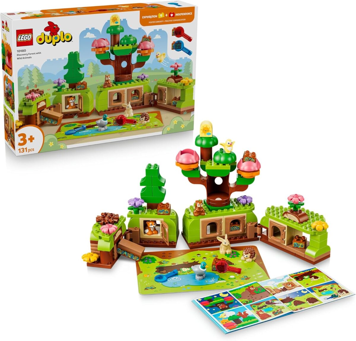 LEGO® DUPLO® Discovery Forest with Wild Animals 10480 Building Set for Toddlers with Play Mat – with a Hedgehog, Duck, Squirrel, Rabbit, Bird and Fox Figures - Playset Idea for Boys and Girls Aged 3+ LEGO® DUPLO® Discovery Forest with Wild Animals 10480 Building Set for Toddlers with Play Mat – with a Hedgehog, Duck, Squirrel, Rabbit, Bird and Fox Figures - Playset Idea for Boys and Girls Aged 3+