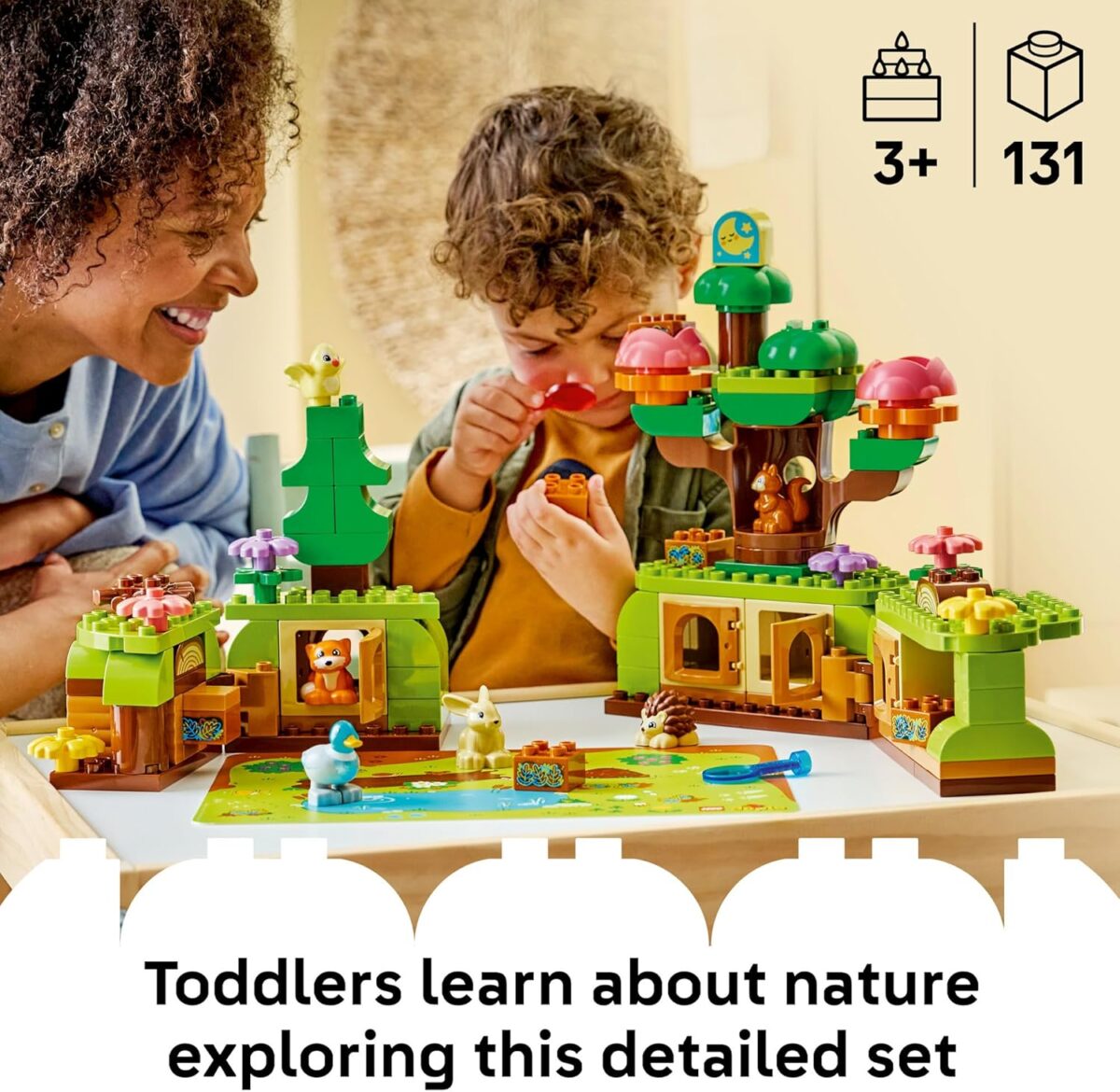 LEGO® DUPLO® Discovery Forest with Wild Animals 10480 Building Set for Toddlers with Play Mat – with a Hedgehog, Duck, Squirrel, Rabbit, Bird and Fox Figures - Playset Idea for Boys and Girls Aged 3+ LEGO® DUPLO® Discovery Forest with Wild Animals 10480 Building Set for Toddlers with Play Mat – with a Hedgehog, Duck, Squirrel, Rabbit, Bird and Fox Figures - Playset Idea for Boys and Girls Aged 3+