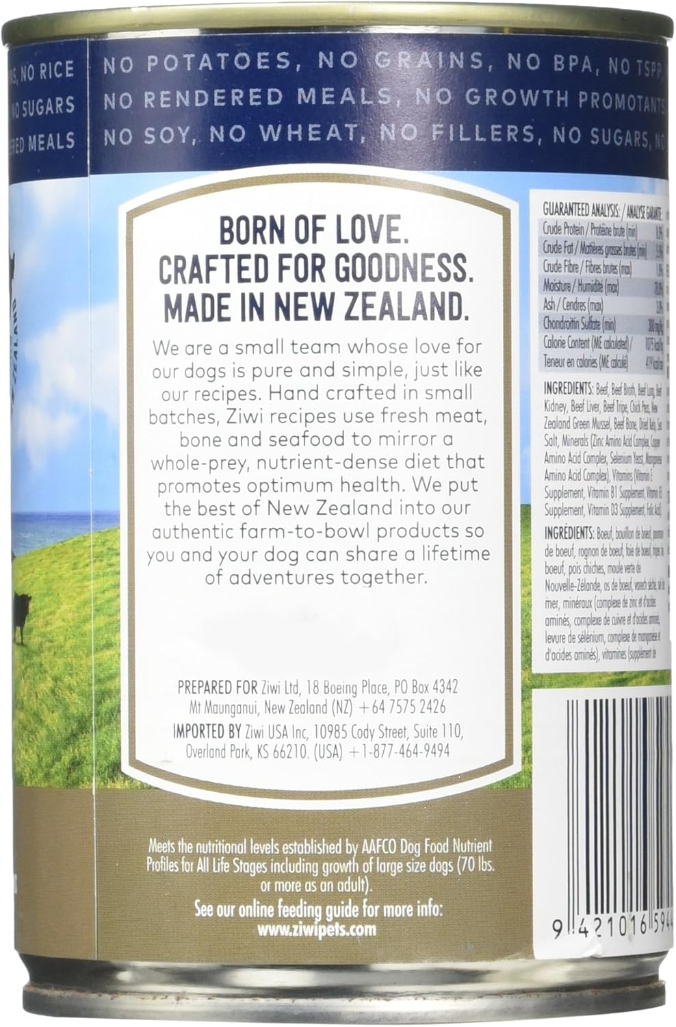 Ziwi Peak Daily Dog Cuisine Wet Dog Food - Beef 390g [x7]