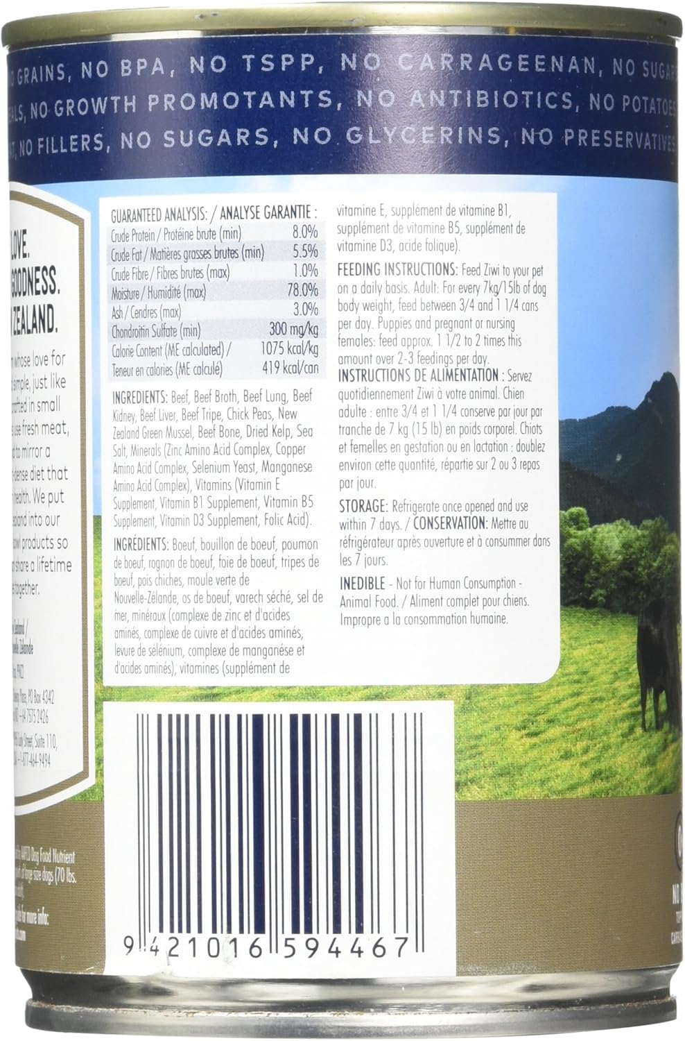 Ziwi Peak Daily Dog Cuisine Wet Dog Food - Beef 390g [x7]