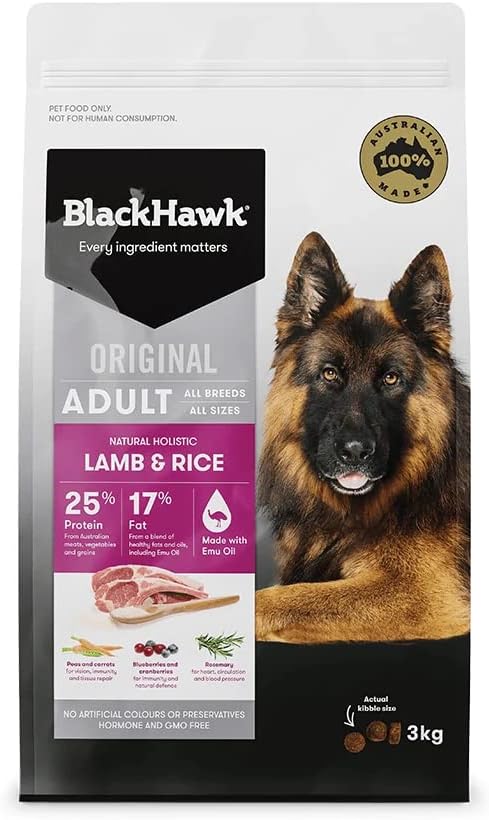 Black Hawk - Adult Dry Dog Food, Lamb and Rice, 3kg [x2]