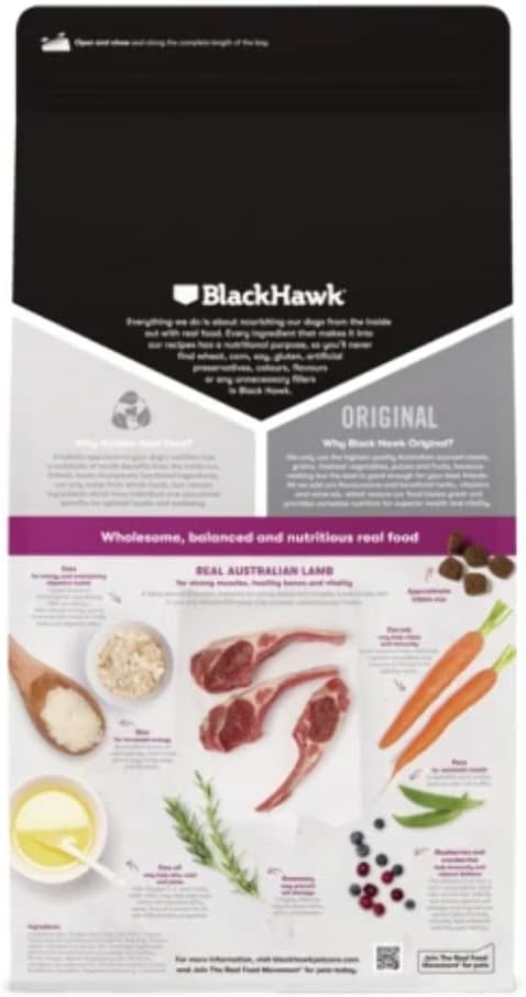 Black Hawk - Adult Dry Dog Food, Lamb and Rice, 3kg [x2]