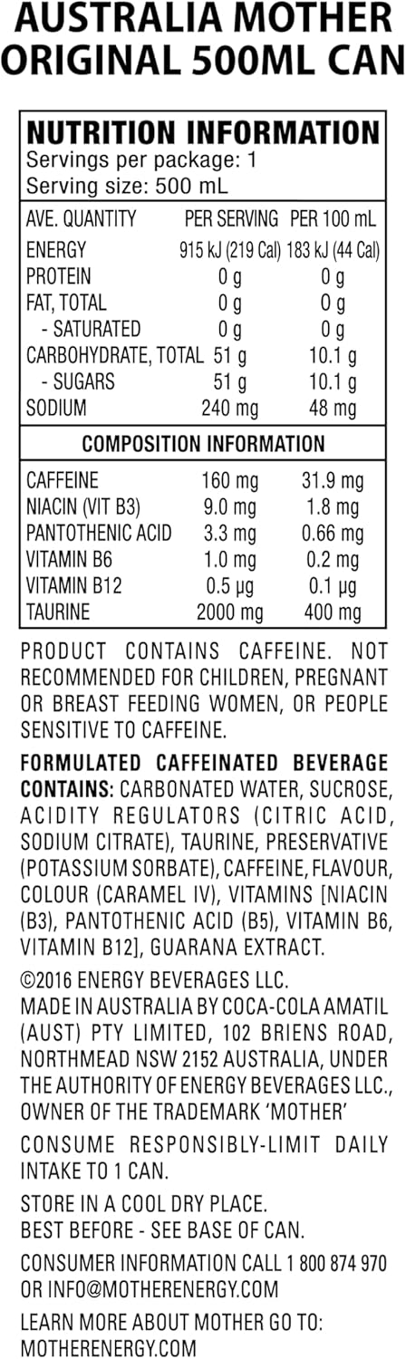 Mother Energy Drink Original 24 x 500ml [x2]