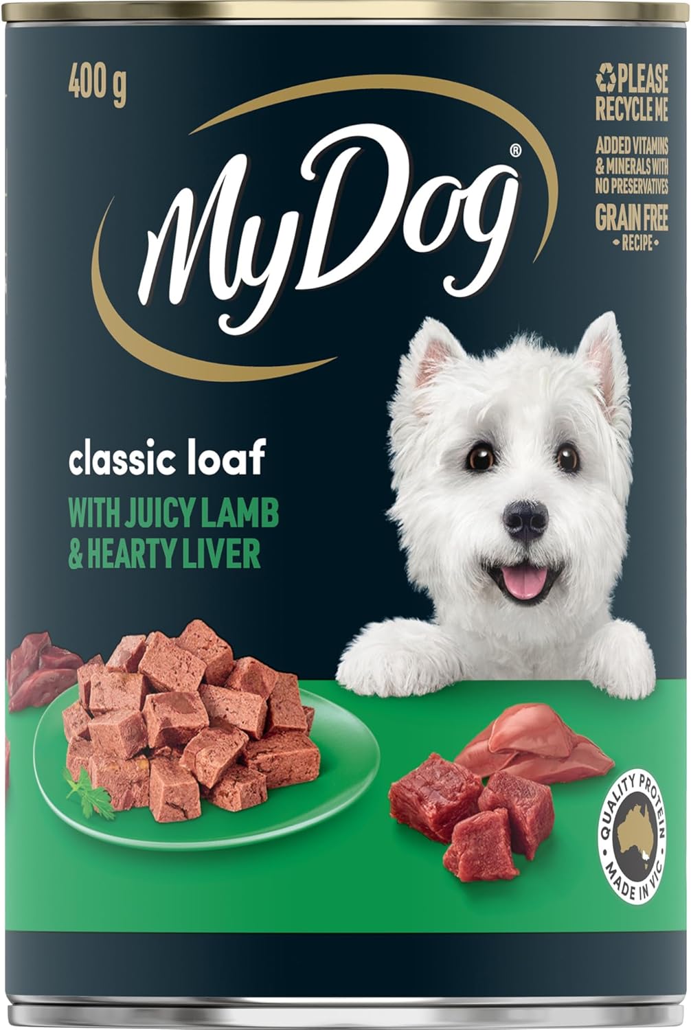B07G33DYMY_img_1 MY DOG Adult Wet Dog Food Country Lamb & Liver 400g Can, 24 Pack
