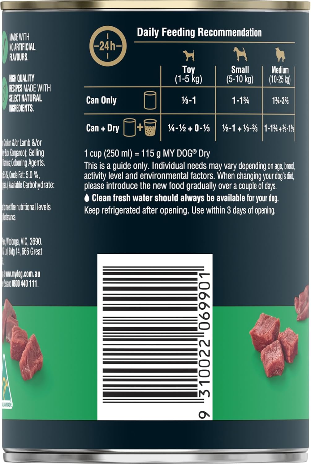 B07G33DYMY_img_2 MY DOG Adult Wet Dog Food Country Lamb & Liver 400g Can, 24 Pack