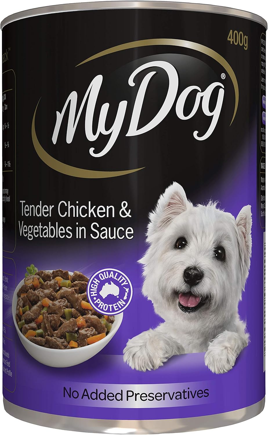 B07G3BZR55_img_11 MY DOG Adult Wet Dog Food Gourmet Beef 400g Can, 24 Pack