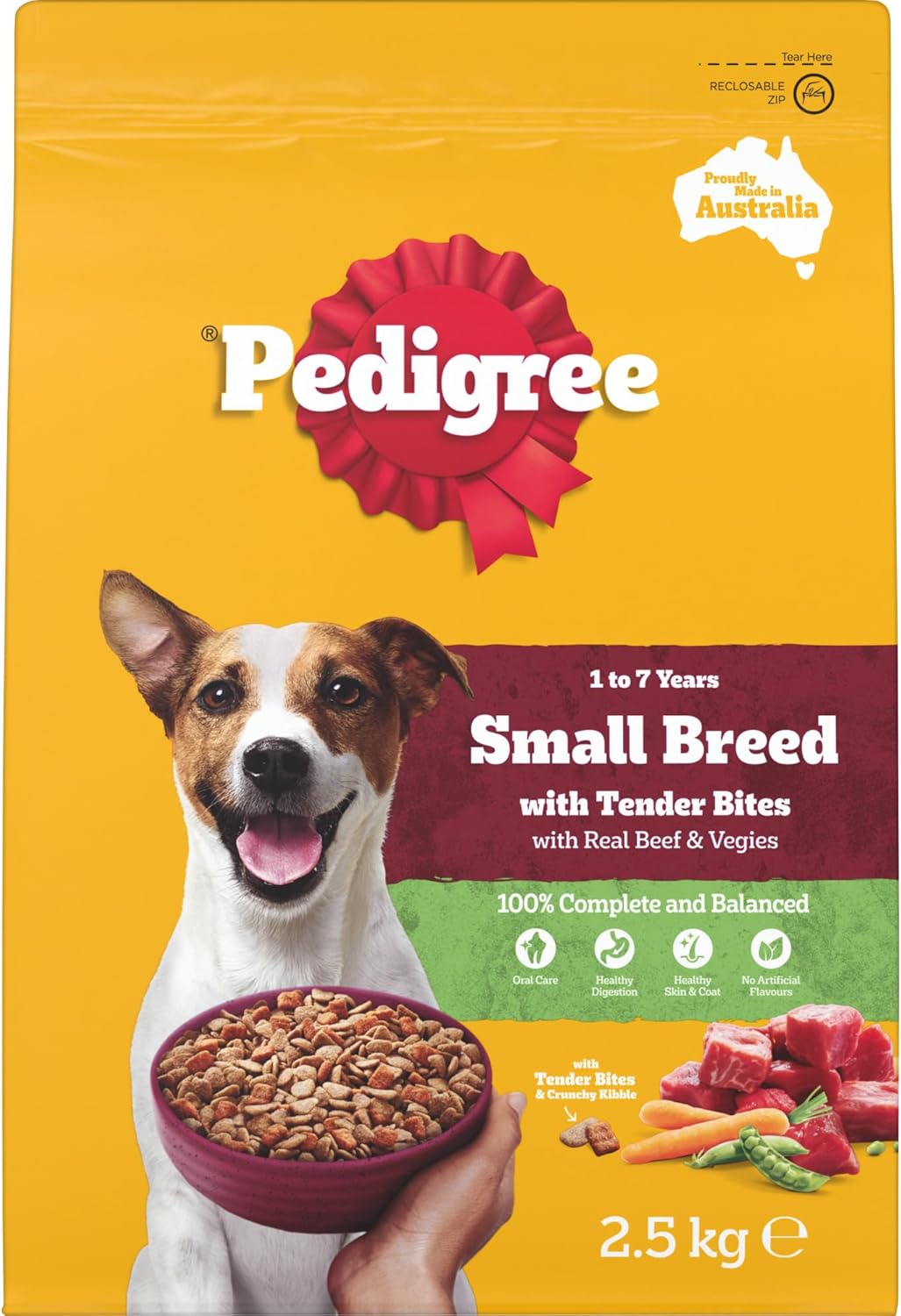 PEDIGREE Adult Dry Dog Food With Real Beef 3kg Bag, 4 Pack [x2]