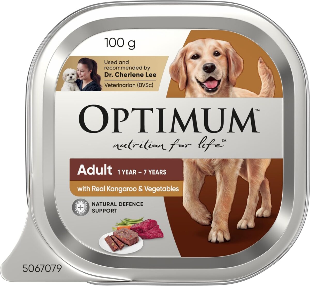 OPTIMUM Kangaroo and Veggies Wet Dog Food Tray 100g, 12 Pack [x4]