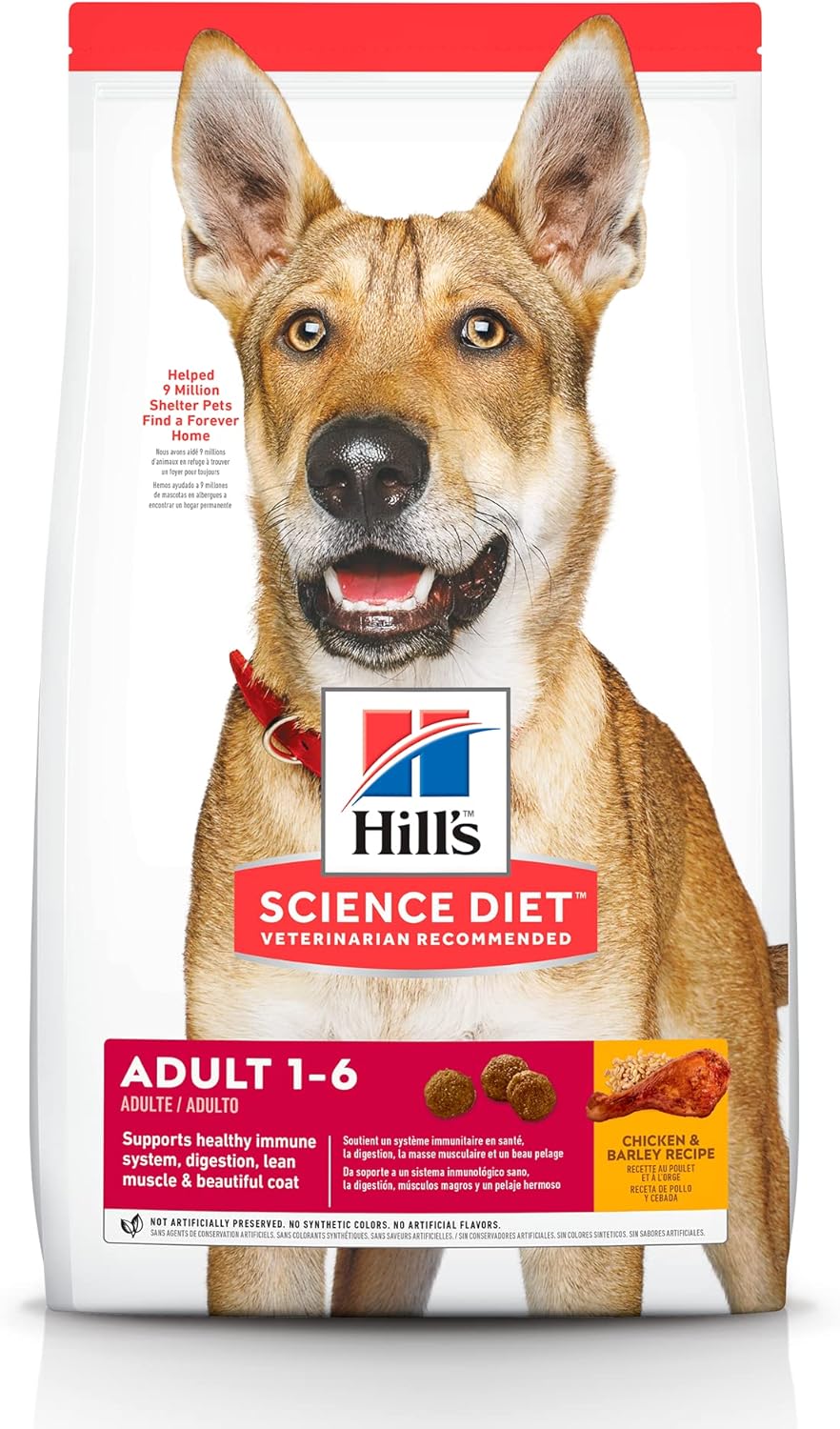 B07GBYZD96_img_1 Hill's Science Diet Adult, Chicken and Barley Recipe, Dry Dog Food, 7.5kg Bag