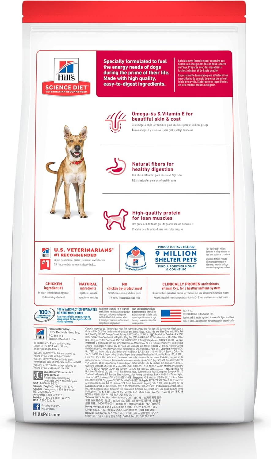 B07GBYZD96_img_3 Hill's Science Diet Adult, Chicken and Barley Recipe, Dry Dog Food, 7.5kg Bag