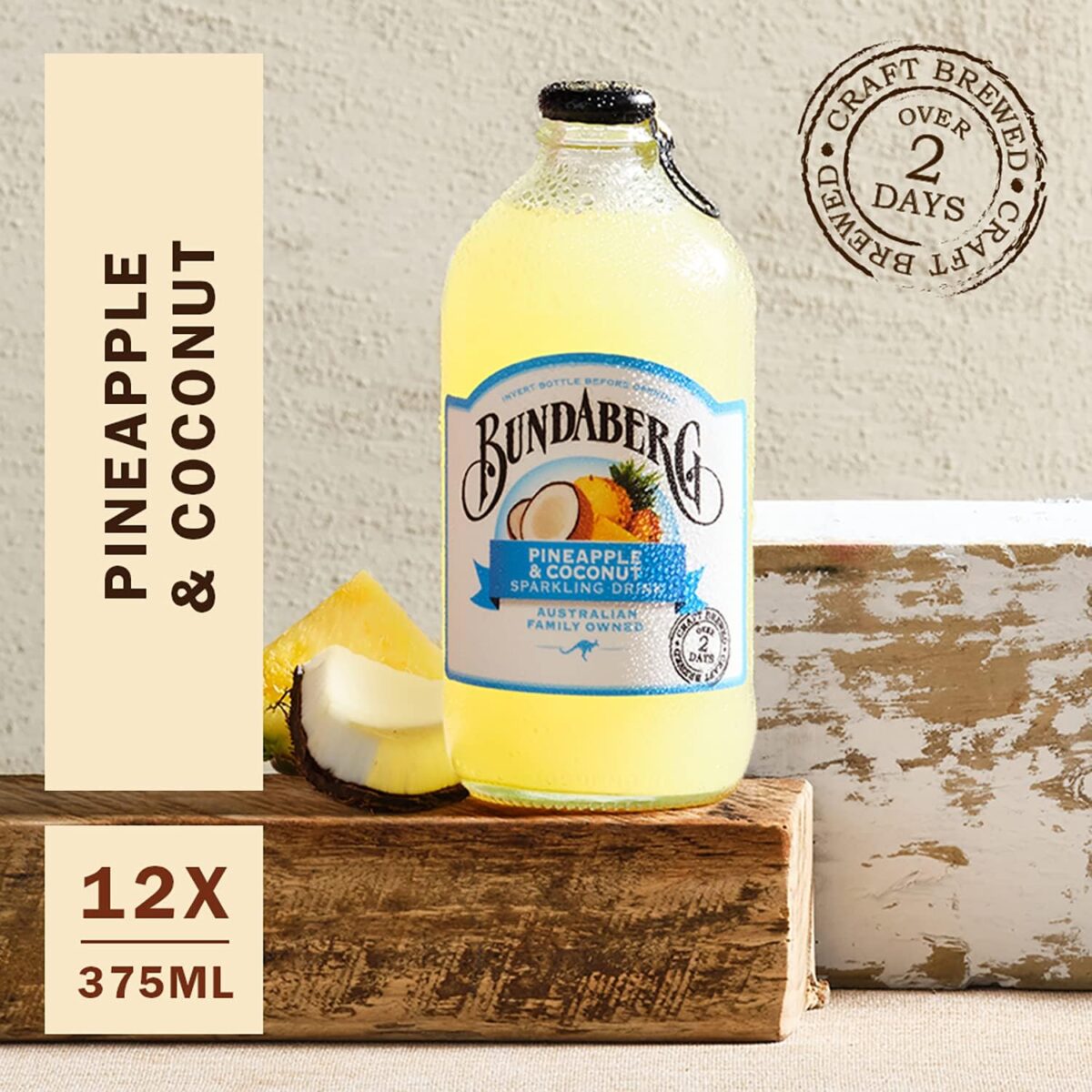 Bundaberg Pineapple & Coconut, 12 x 375 ml [x4]
