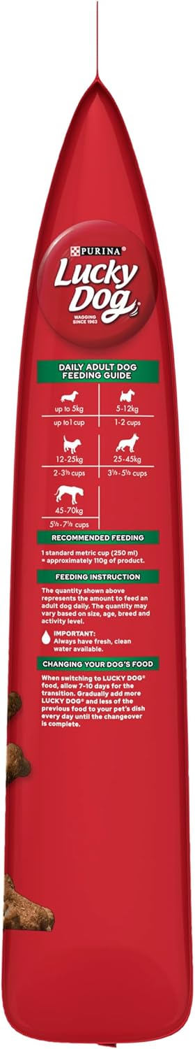 LUCKY DOG Adult Dry Dog Food Minced Beef Vegetable and Marrowbone 8kg [x3]