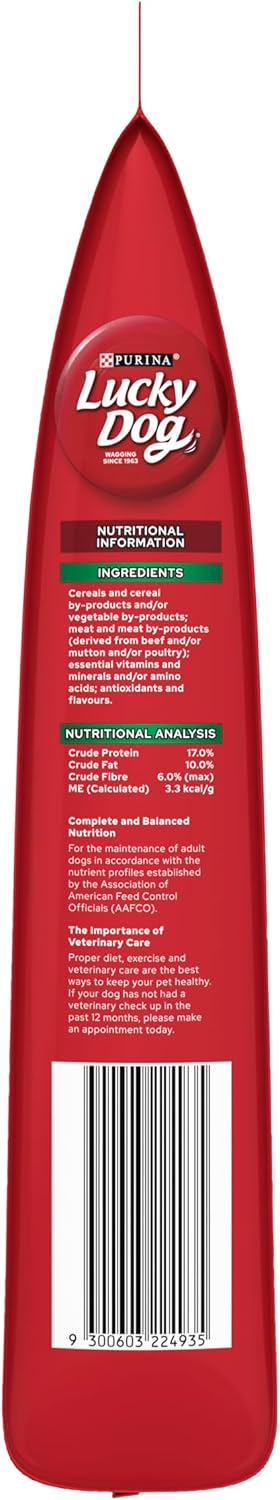 LUCKY DOG Adult Dry Dog Food Minced Beef Vegetable and Marrowbone 8kg [x3]