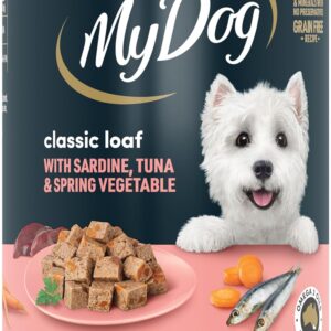 MY DOG Adult Wet Dog Food Sardines, Tuna and Spring Vegetable 400g Can, 24 Pack