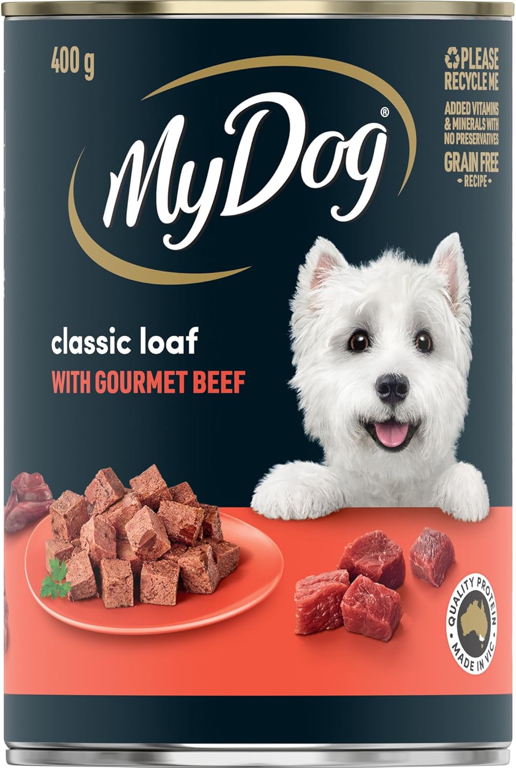 MY DOG Adult Wet Dog Food Sardines, Tuna and Spring Vegetable 400g Can, 24 Pack