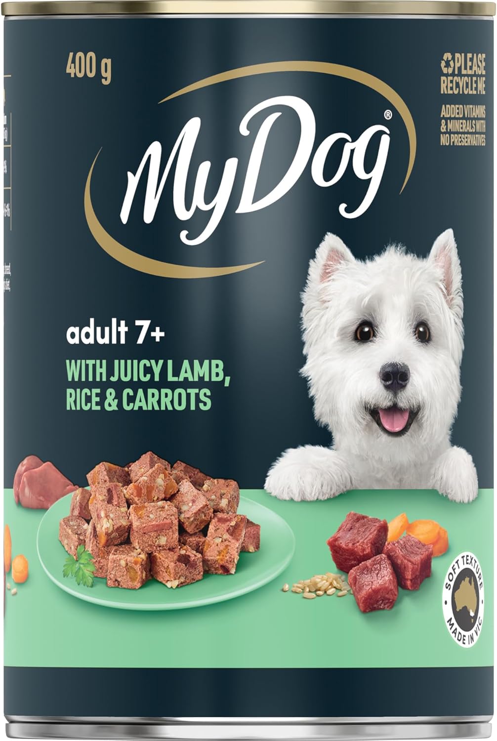 MY DOG Adult Wet Dog Food Sardines, Tuna and Spring Vegetable 400g Can, 24 Pack