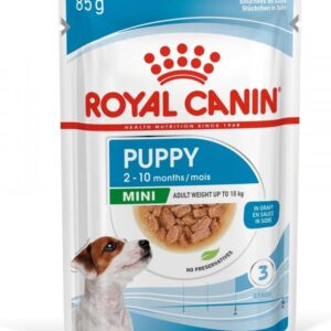 Royal Canin Mini Puppy in Gravy Pouches Wet Dog Food 85 GMS 12 Pack [x2]