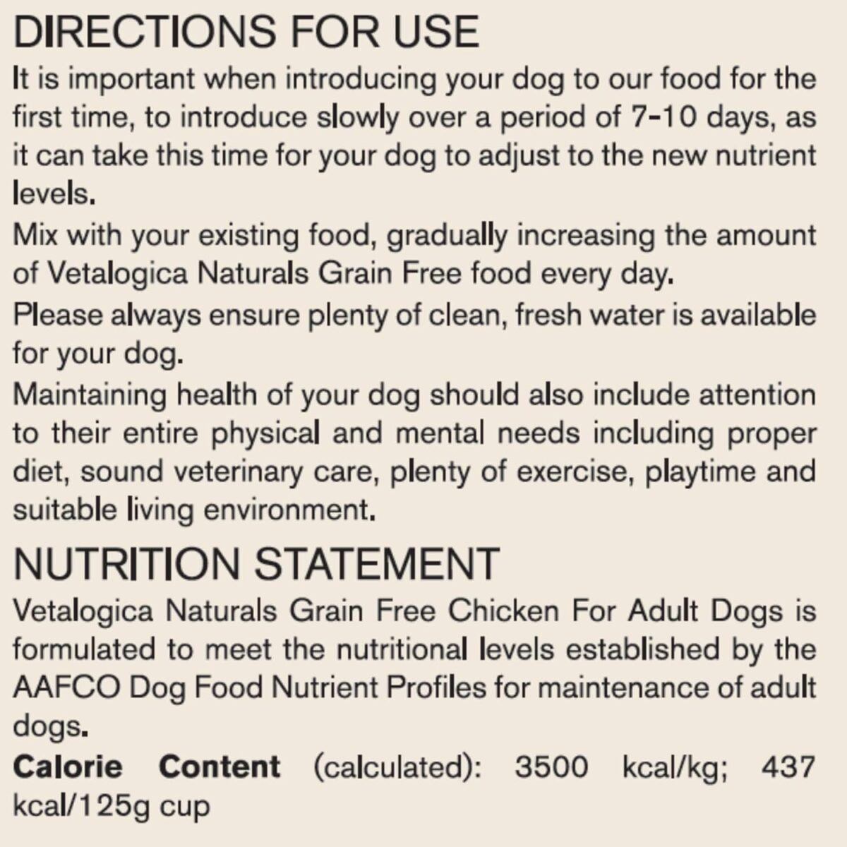 Vetalogica Naturals Premium Quality Grain Free Chicken Adult Dry Dog Food 3 kg [x2]