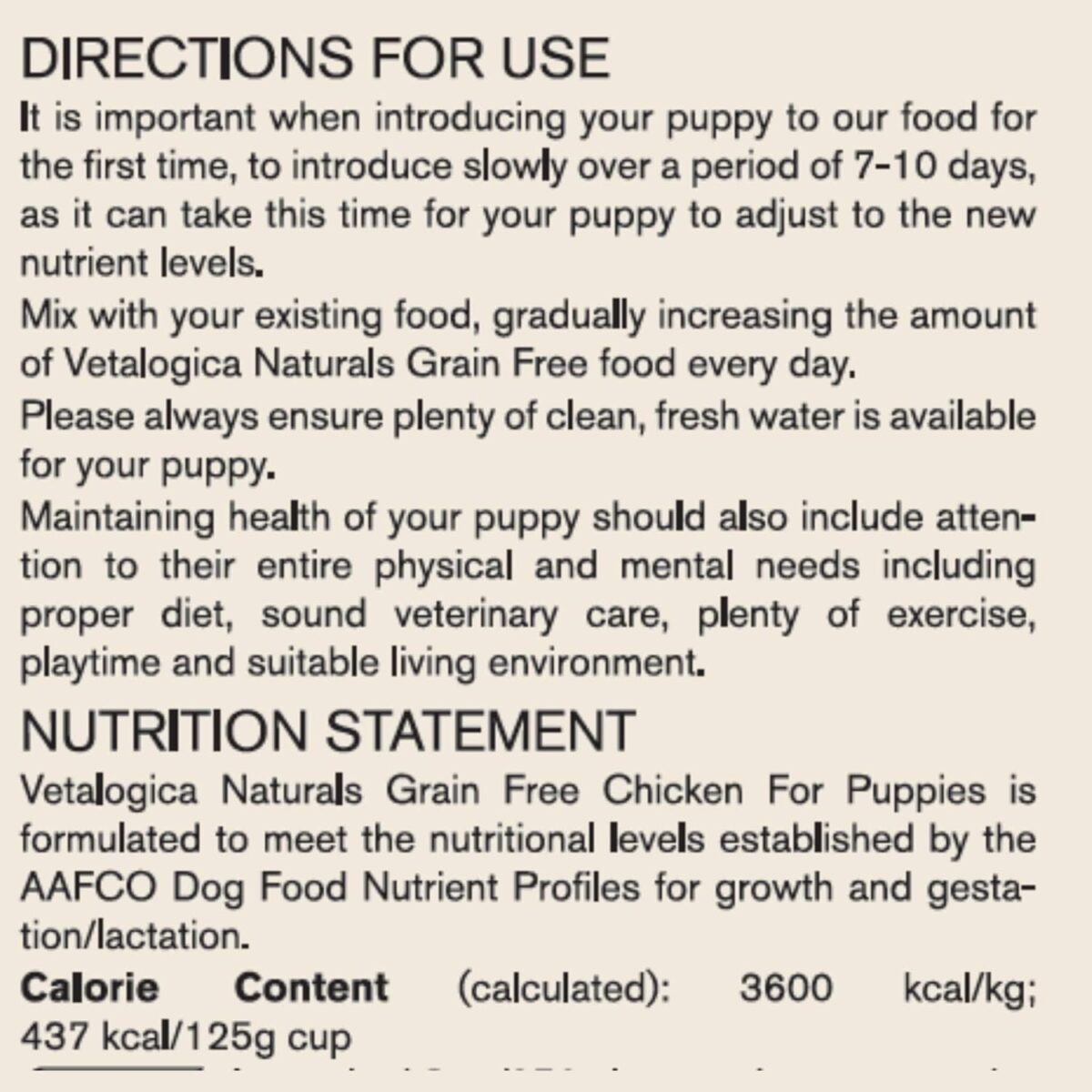 Vetalogica Naturals Premium Quality Grain Free Chicken Puppy Dry Food 3 kg [x2]