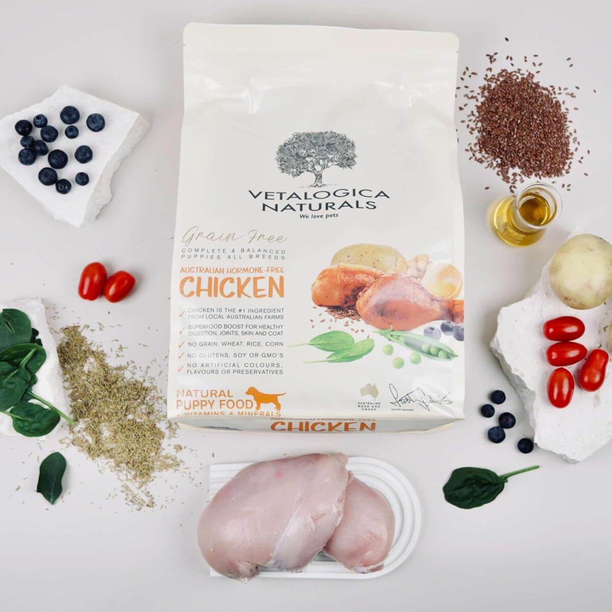 Vetalogica Naturals Premium Quality Grain Free Chicken Puppy Dry Food 3 kg [x2]