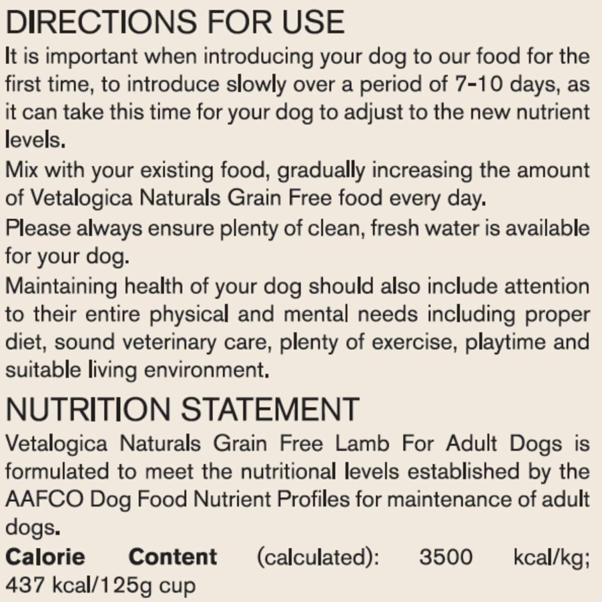 Vetalogica Naturals Grain Free Lamb Adult Dry Dog Food 3 kg [x2]