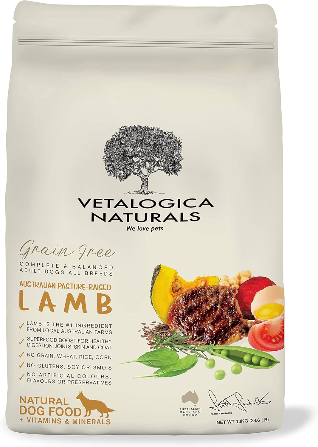 Vetalogica Naturals Grain Free Lamb Adult Dry Dog Food 3 kg [x2]