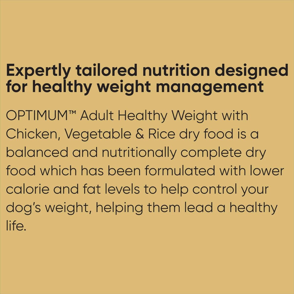 OPTIMUM Healthy Weight Dry Dog Food With Chicken, Vegetables & Rice 13kg Bag