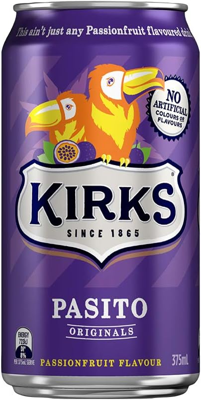 Kirks Pasito Passionfruit Soft Drink 10 x 375mL [x4]