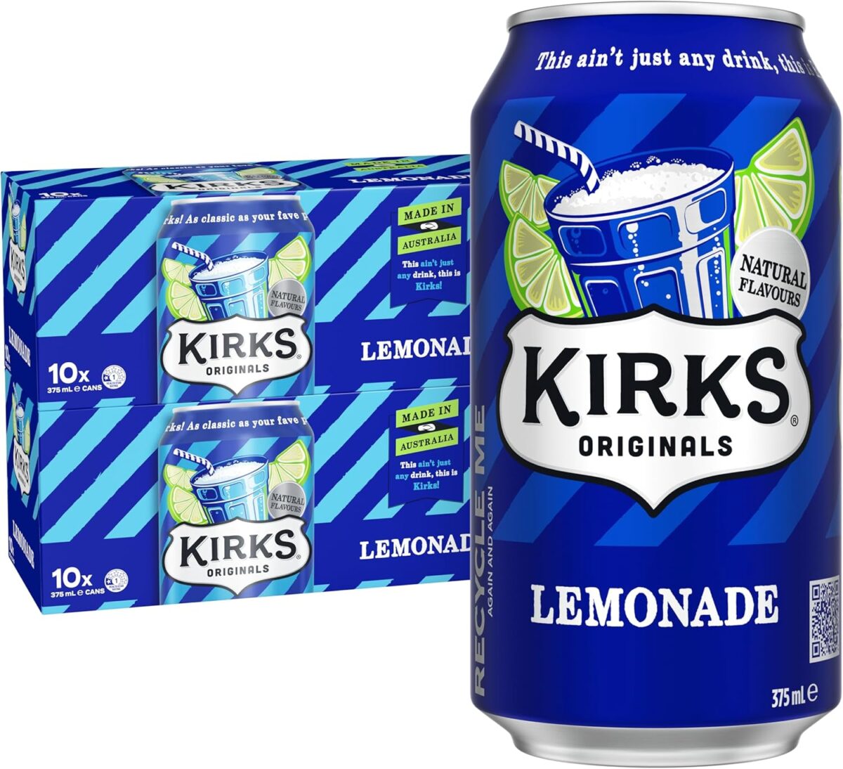 Kirks Pasito Passionfruit Soft Drink 10 x 375mL [x4]