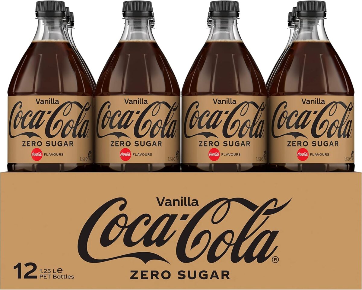 Coca-Cola Vanilla Zero Sugar Soft Drink 12 x 1.25L Bottles [x2]