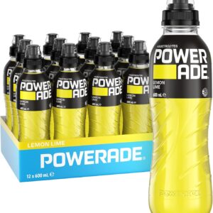 Powerade ION4 Lemon Lime Sports Drink Sipper Cap Multipack Bottles 12 x 600mL [x2]