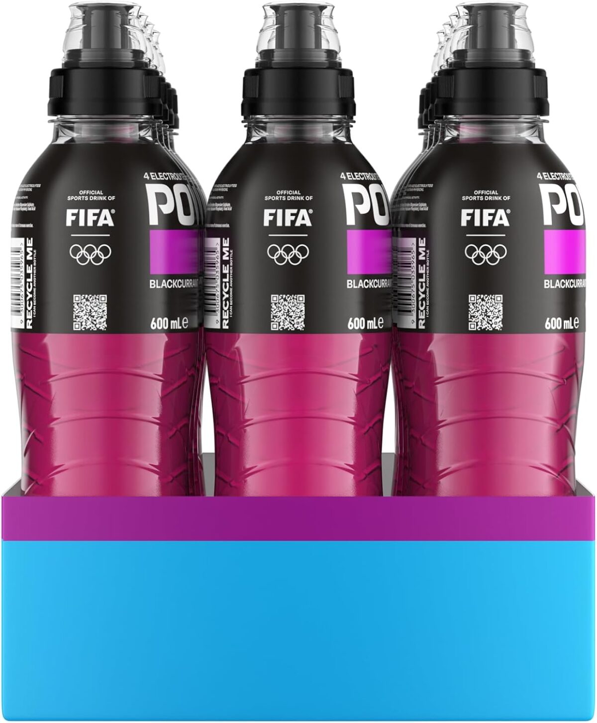Powerade ION4 Blackcurrant Sports Drink Sipper Cap 12 x 600mL [x2]