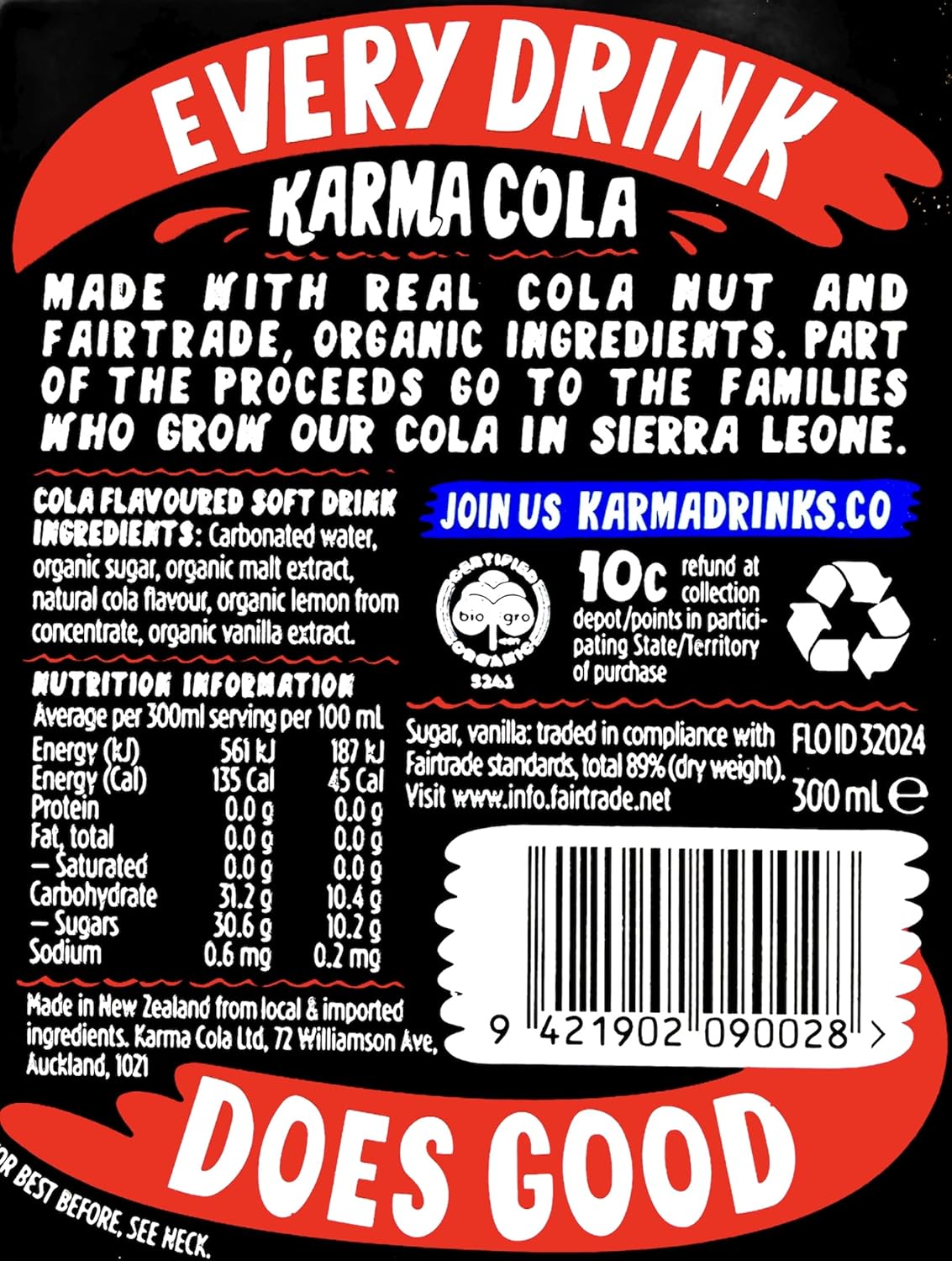 Karma Cola Original Organic Cola 300ml [x16]