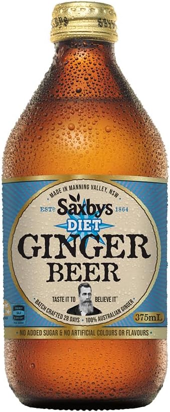 Saxby's Diet Ginger Beer 8 Pack 375mL [x2]