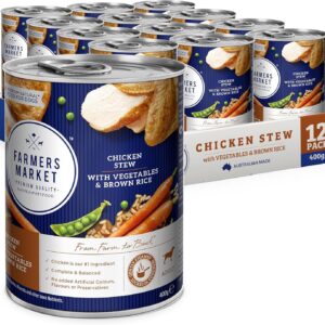 Farmer's Chicken Stew with Vegetables & Brown Rice Adult Wet Dog Food 12x400g [x2]