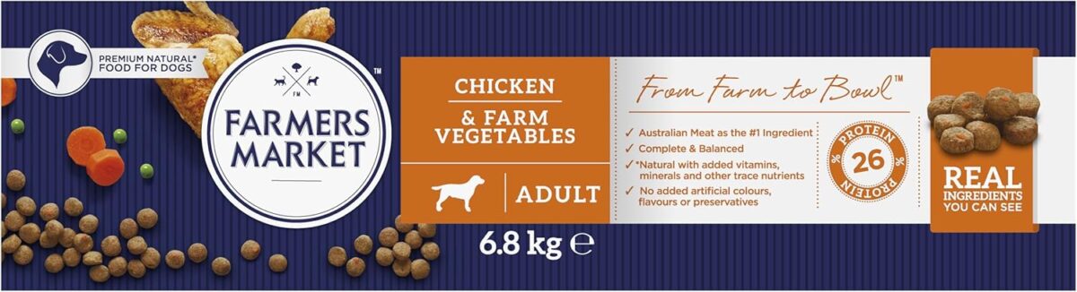 Farmer's Market Chicken & Farm Vegetables Adult Dry Dog Food 6.8kg [x3]