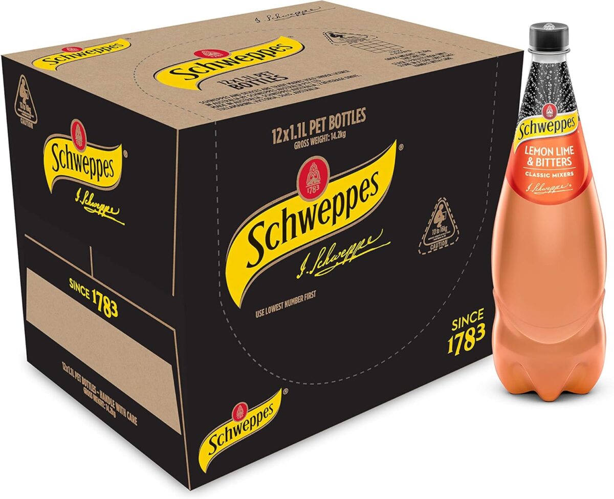 Schweppes Lemon Lime and Bitters 12 x 1.1L [x3]