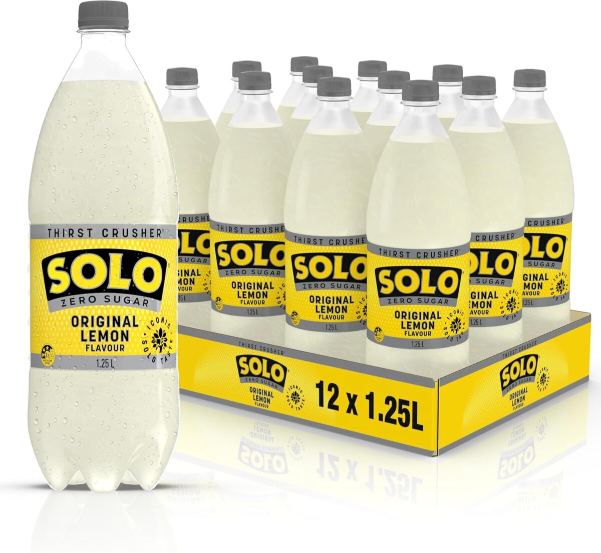 Solo Zero Sugar Lemon Soft Drink 12 x 1.25L [x3]