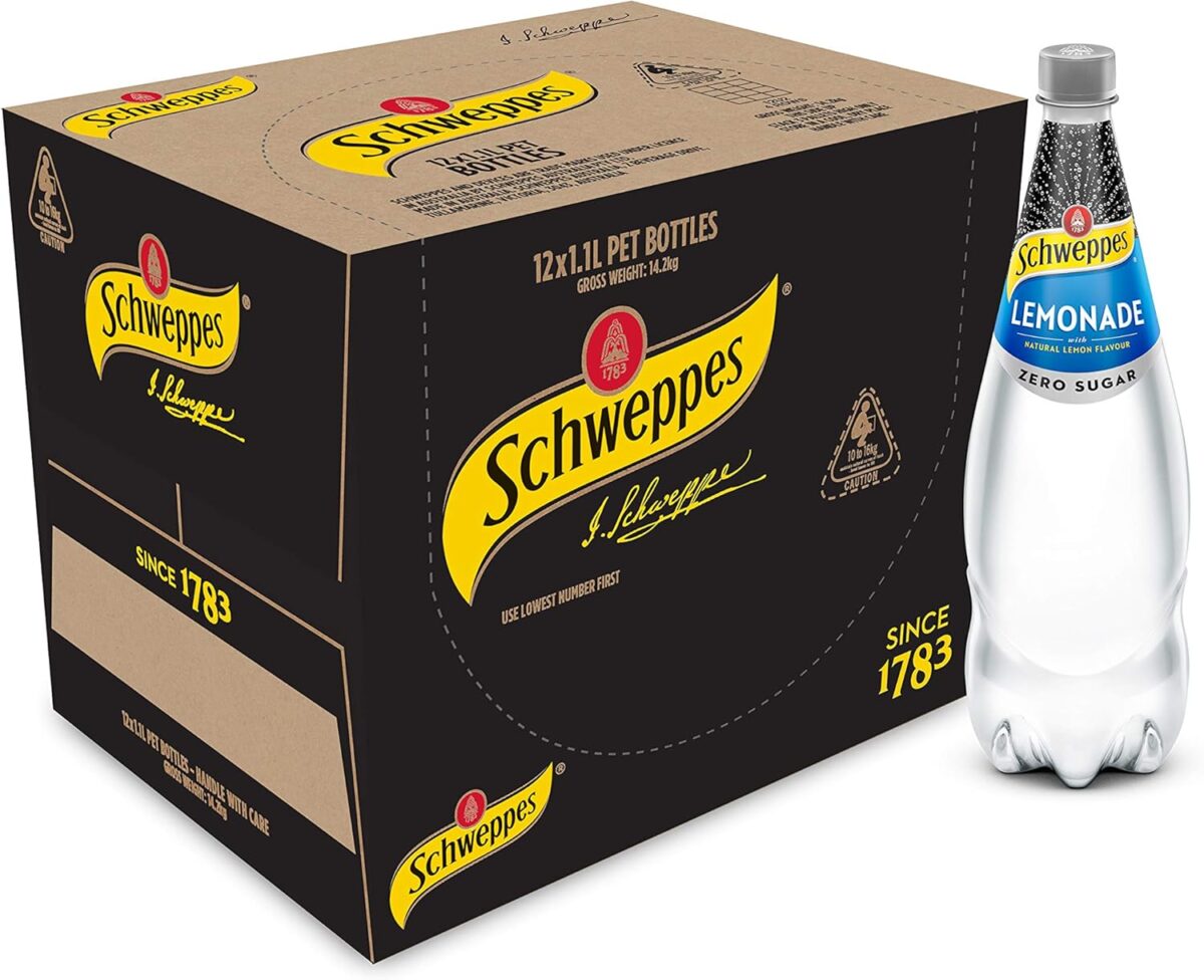 Schweppes Lemonade Zero Sugar 12 x 1.1L [x3]