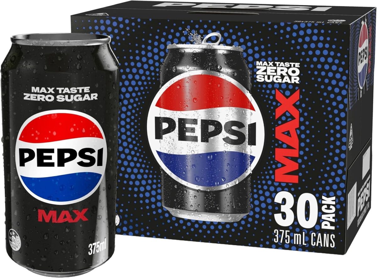 Pepsi Max Zero Sugar Cola, 30 x 375ml [x2]