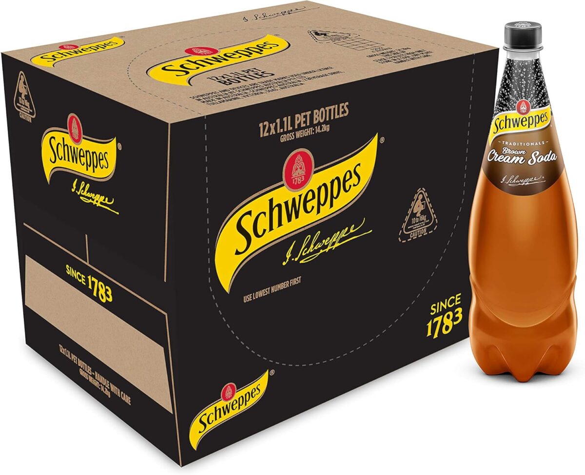Schweppes Brown Creaming Soda 12 x 1.1L [x3]