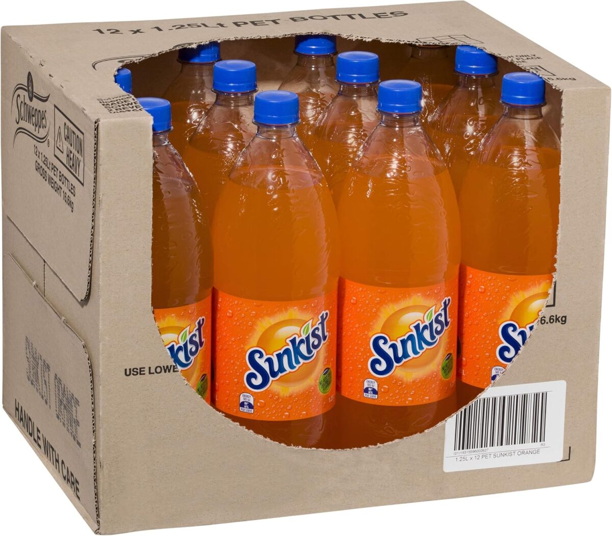 Sunkist Orange Soft Drink 12 x 1.25L [x3]